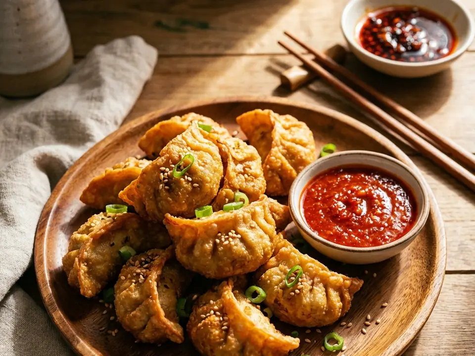Fried Momos [5 Pieces] with Golden Fries